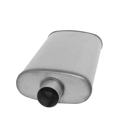 MUFFLER - XLERATOR STAINLESS STEEL, LG. OVAL-C/C, 28IN OAL, 3IN